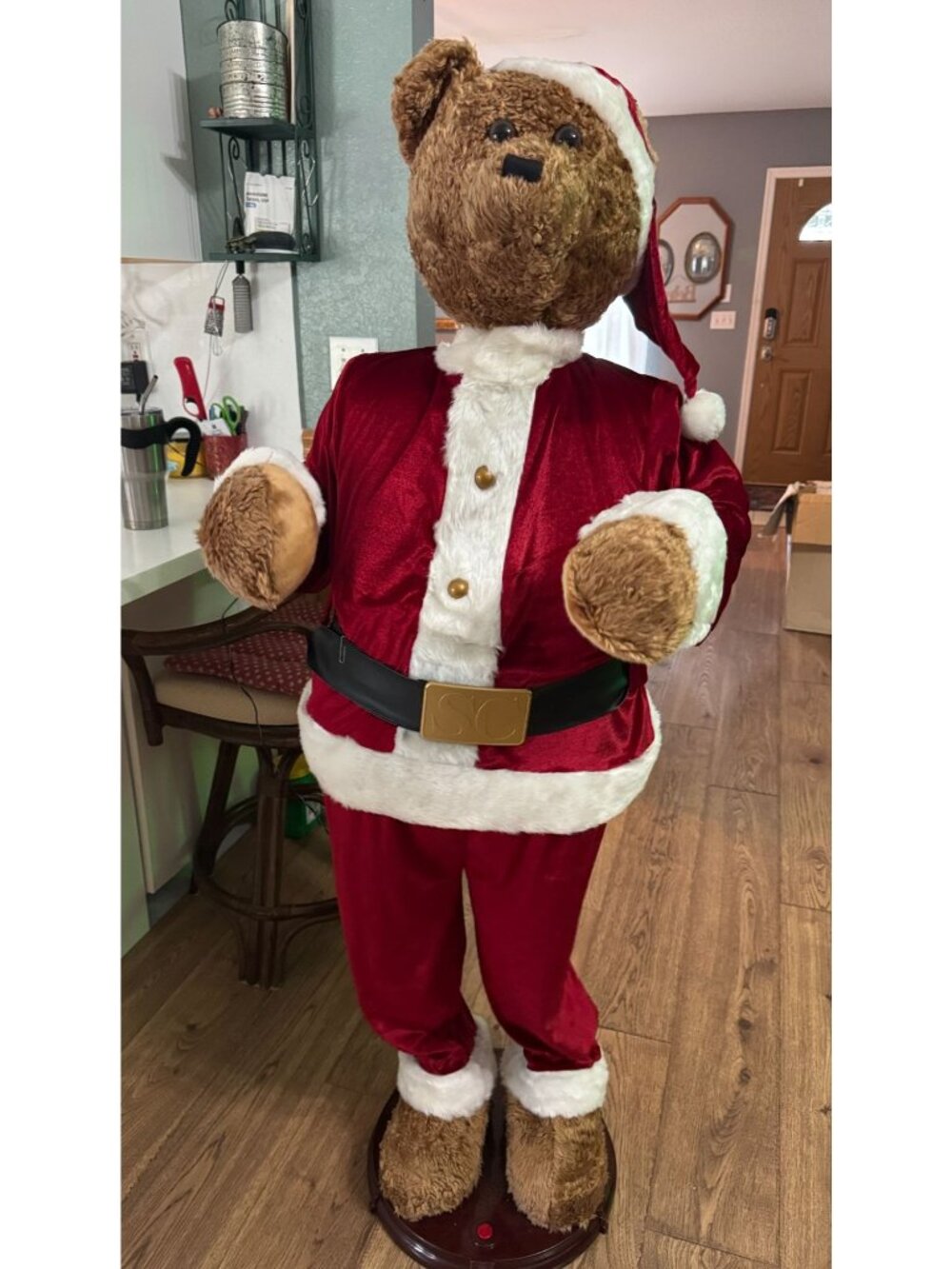 Vtg Gemmy 5ft Santa Bear -Animated -Dancing- Singing New